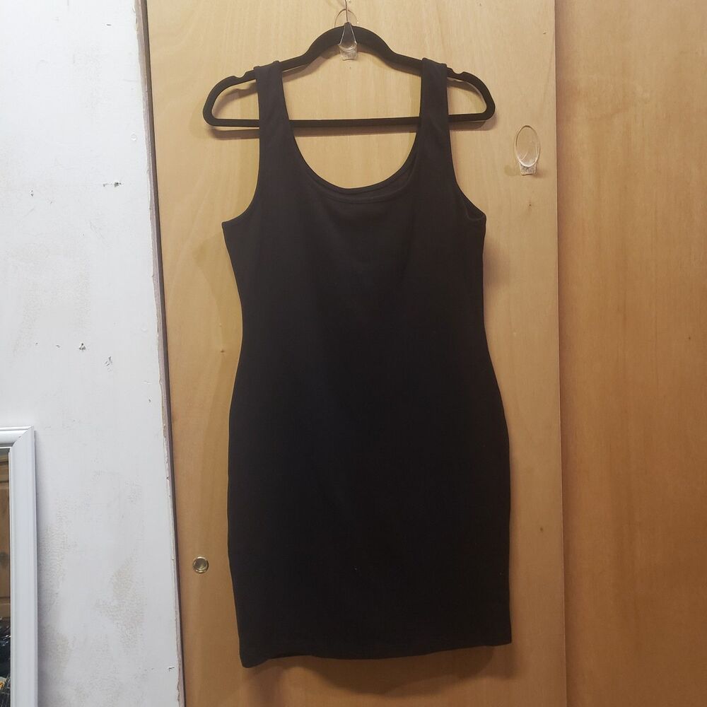 SHEIN COTTON TANK DRESS BLACK SZ L PPP cotton/elastane